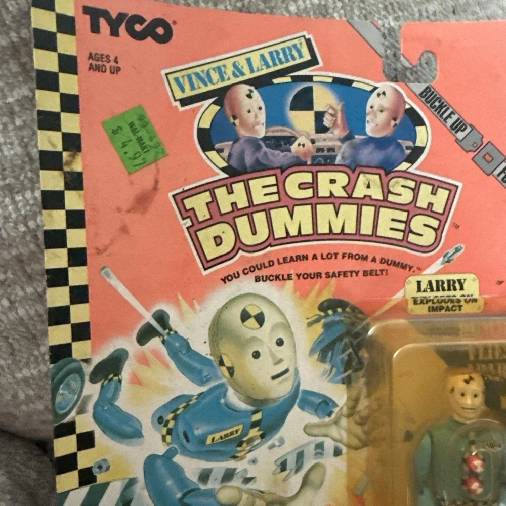 Vintage 1991 Tyco The Crash Test Dummies LARRY Action Figure - New On Card